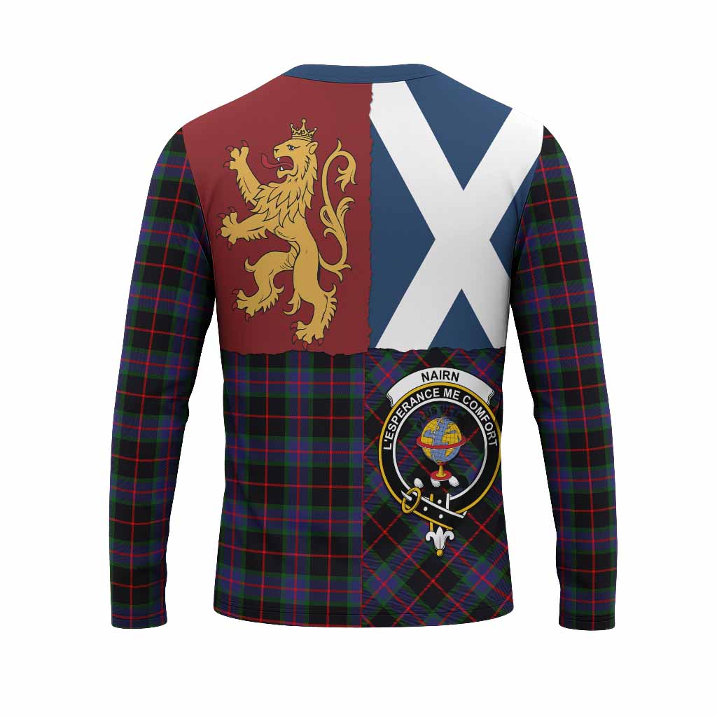 Nairn Crest Tartan Long Sleeve T-Shirt with Lion Rampant Saltire Style