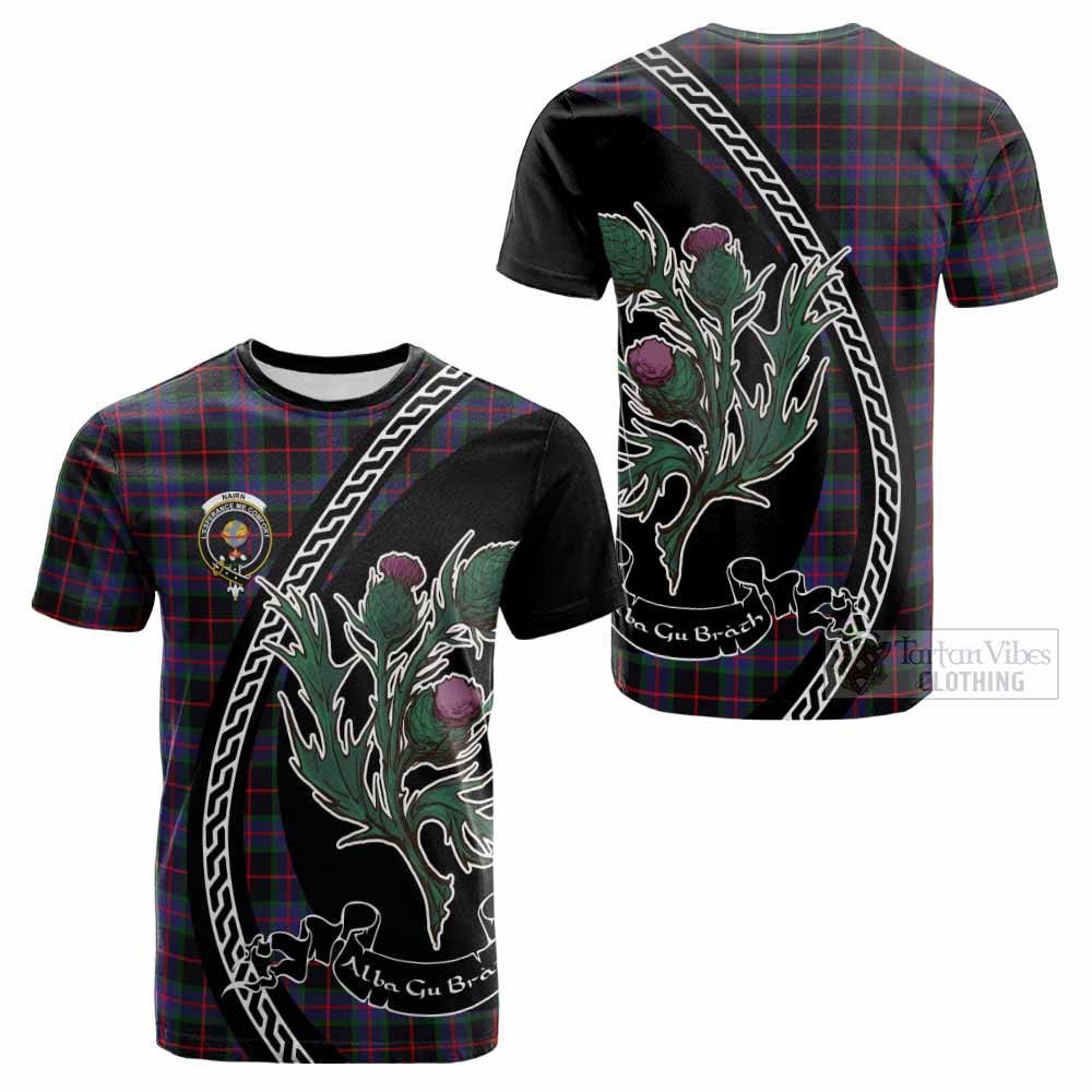 Nairn Family Crest Tartan Cotton T-shirt Alba Thistle Inspired - Tartan Vibes Clothing
