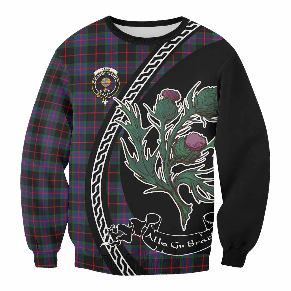 Nairn Family Crest Tartan Sweatshirt Alba Thistle Inspired - Tartan Vibes Clothing