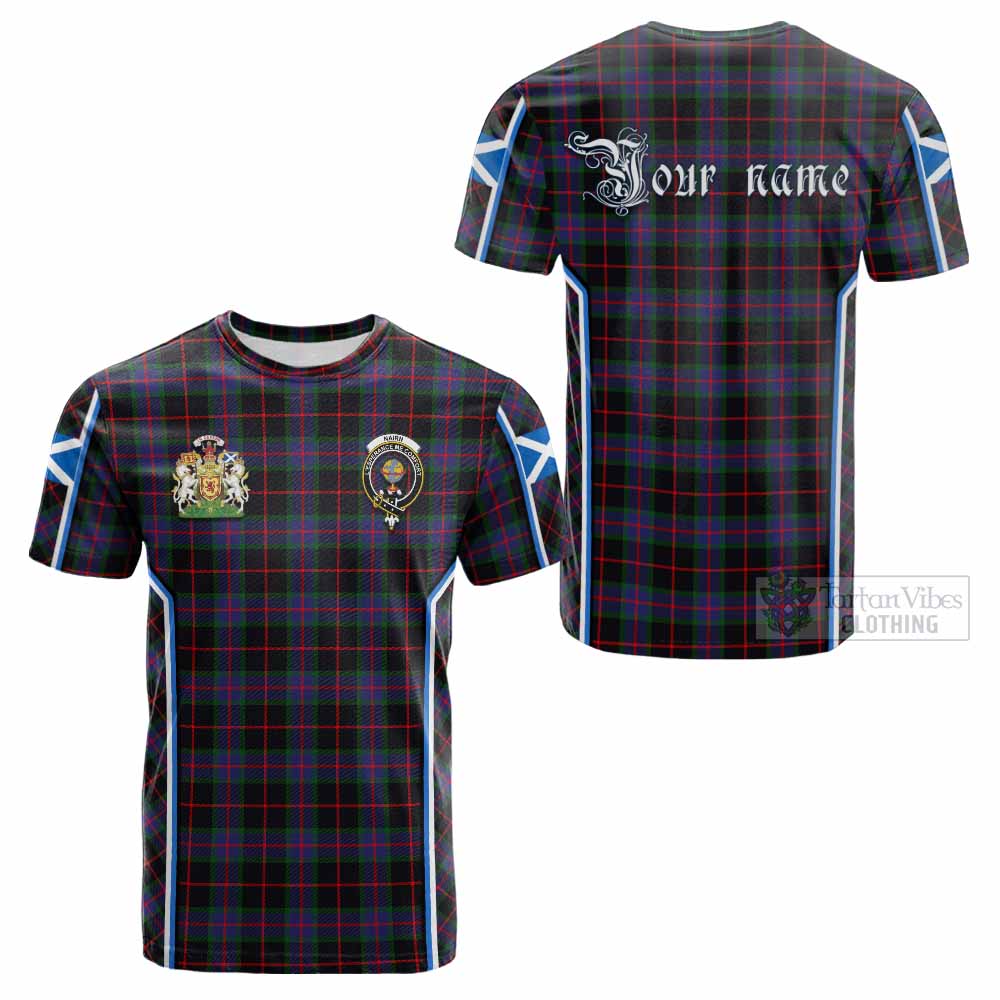 Nairn Tartan Crest Cotton T-shirt Scotland Coat of Arm Flag Style - Tartan Vibes Clothing