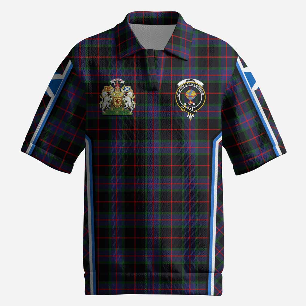 Nairn Tartan Crest Men’s Polo Sweater Top Scotland Coat of Arm Flag Style