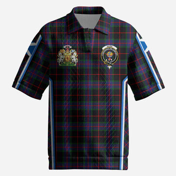 Nairn Tartan Crest Men’s Polo Sweater Top Scotland Coat of Arm Flag Style