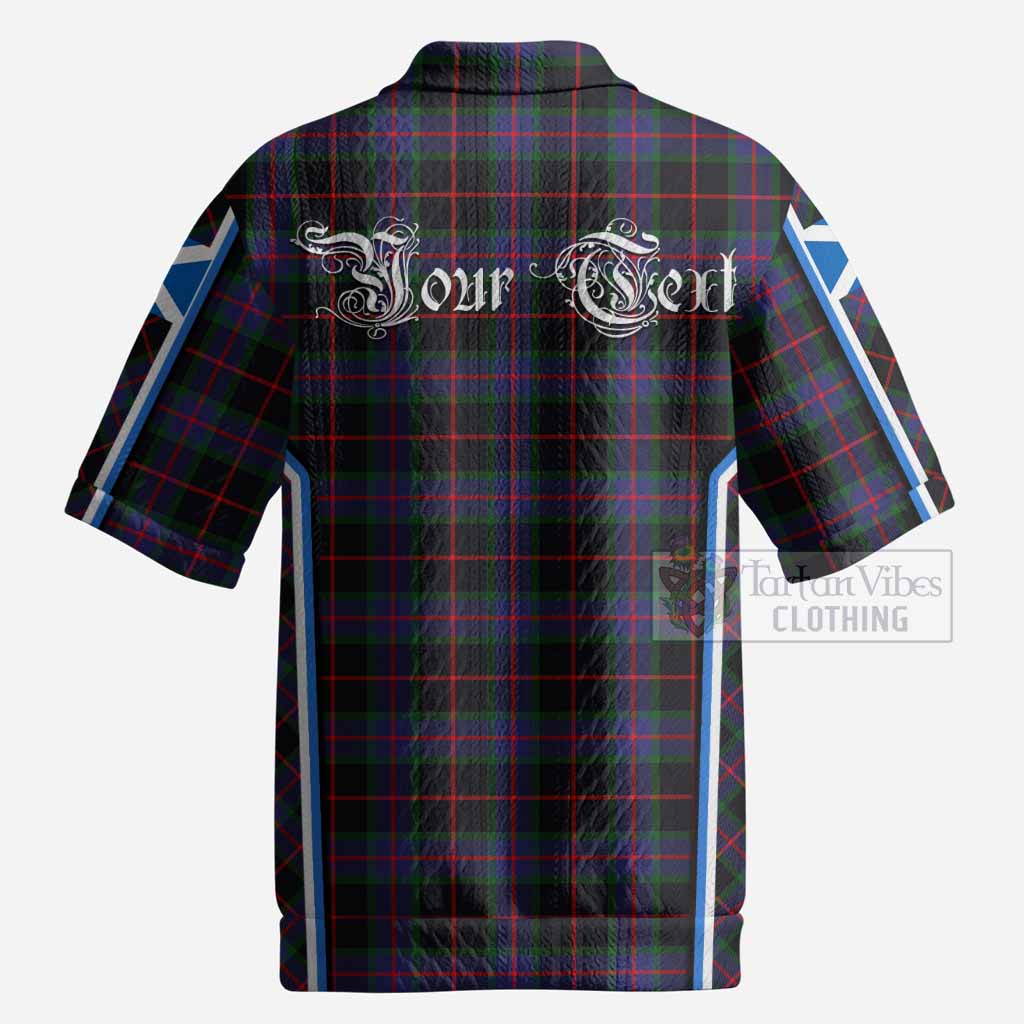Nairn Tartan Crest Men’s Polo Sweater Top Scotland Coat of Arm Flag Style