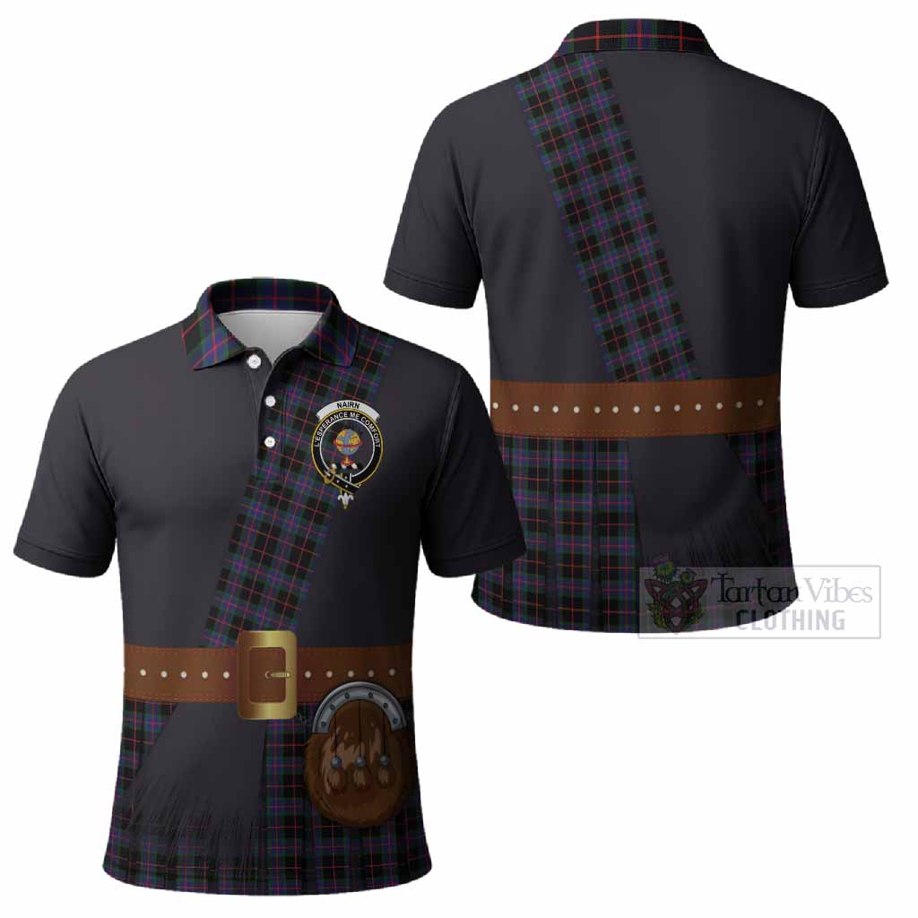 Nairn Tartan Crest Polo Shirt Kilt Costume Style