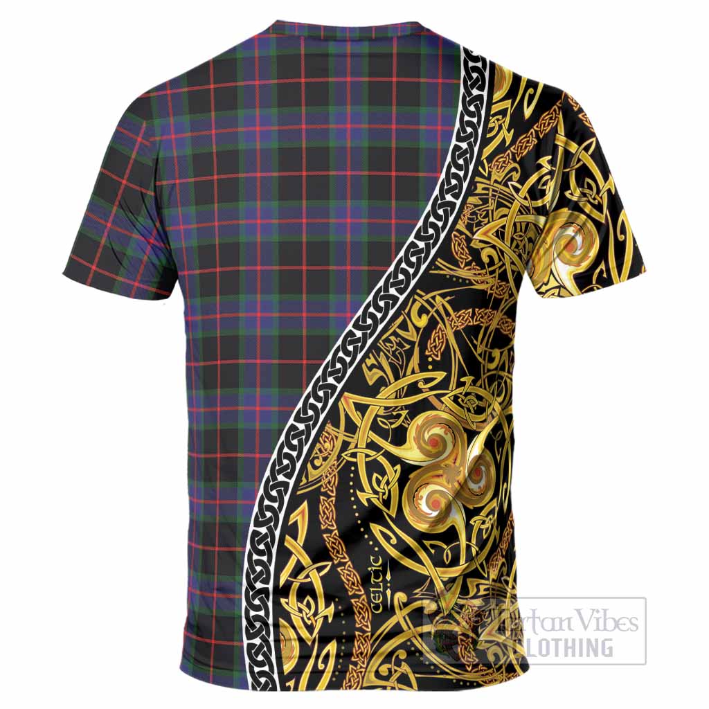 Nairn Tartan Crest T-Shirt Celtic Knot and Triple Trickle Spiral Symbols