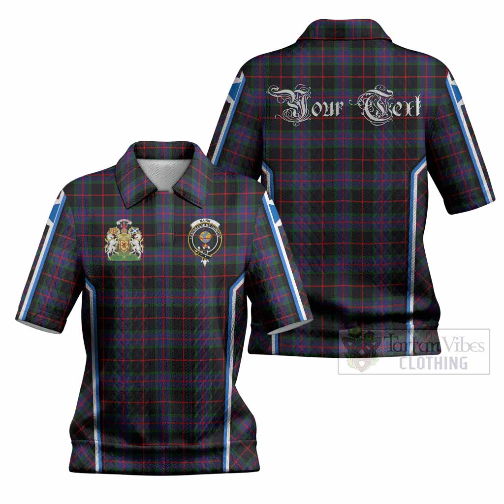 Nairn Tartan Crest Women’s Polo Sweater Top Scotland Coat of Arm Flag Style