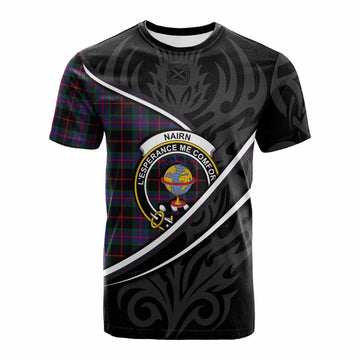 Nairn Tartan Family Crest Cotton T-shirt Celtic Scottish Thistle Floral - Tartan Vibes Clothing