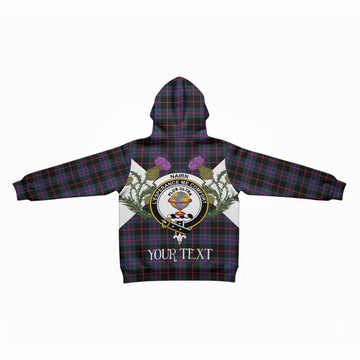 Nairn Tartan Family Crest Kid Hoodie Scottish Burns Night Thistle Floral