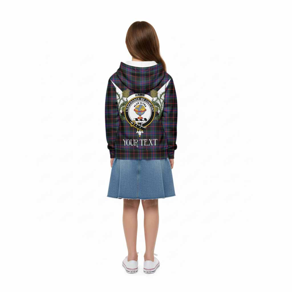 Nairn Tartan Family Crest Kid Hoodie Scottish Burns Night Thistle Floral