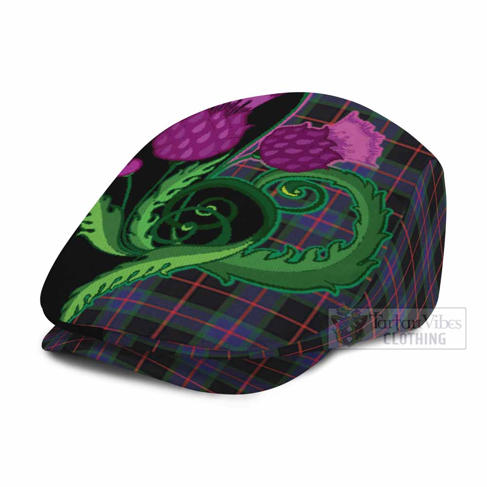 Nairn Tartan Flat Cap, Jeff Cap Traditional Scottish Thistle