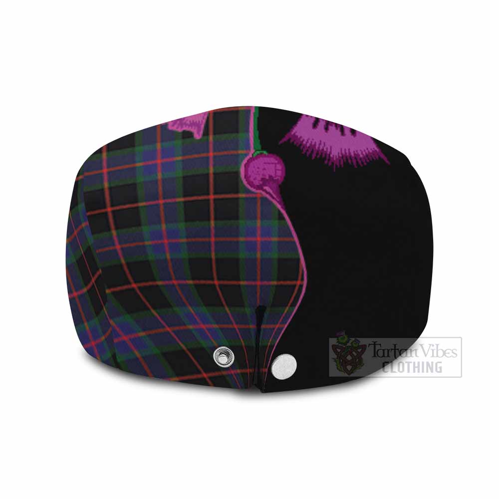 Nairn Tartan Flat Cap, Jeff Cap Traditional Scottish Thistle