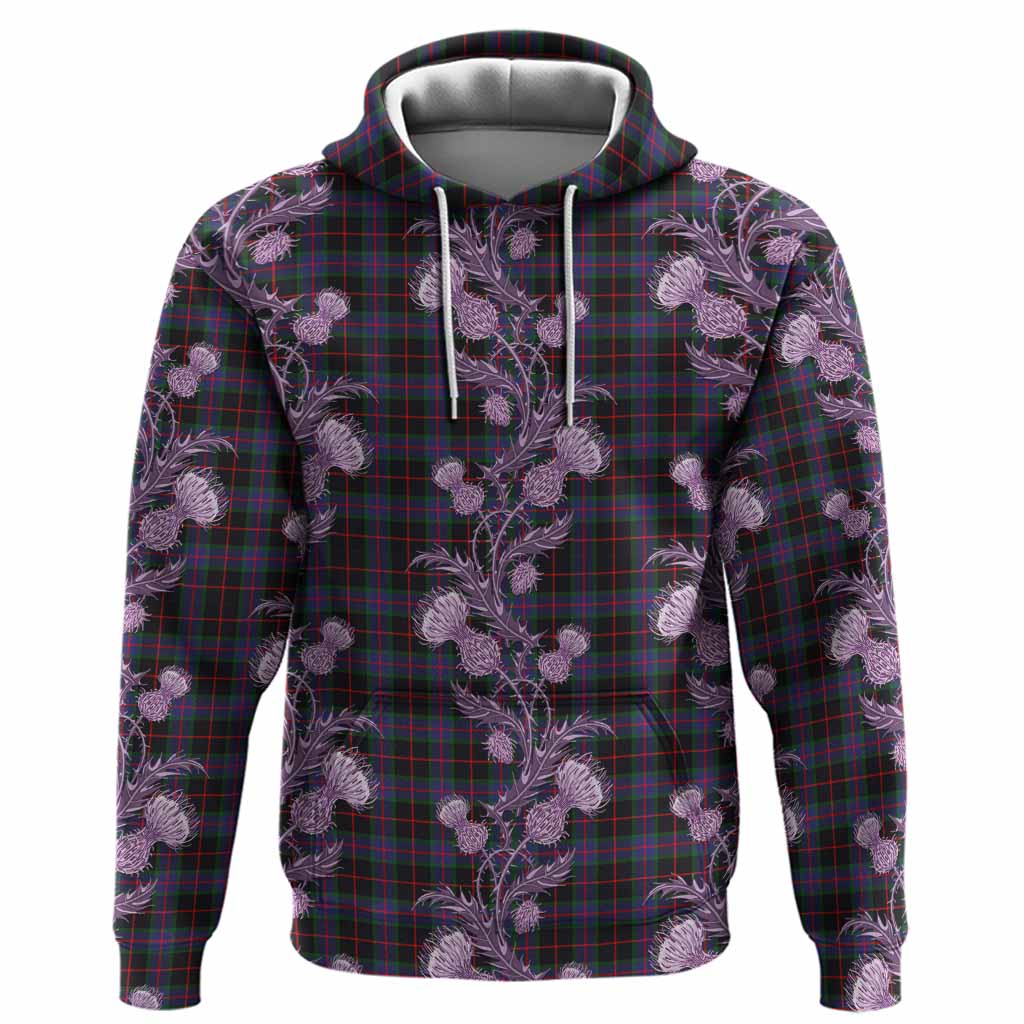 Nairn Tartan Hoodie Seamless Scottish Thistle Flowers