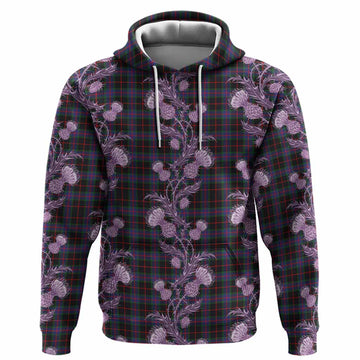 Nairn Tartan Hoodie Seamless Scottish Thistle Flowers