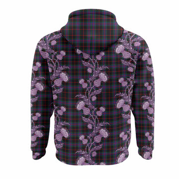 Nairn Tartan Hoodie Seamless Scottish Thistle Flowers
