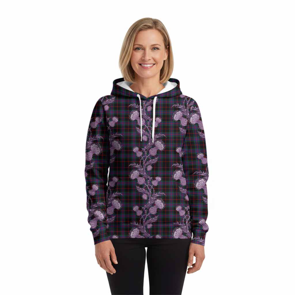 Nairn Tartan Hoodie Seamless Scottish Thistle Flowers