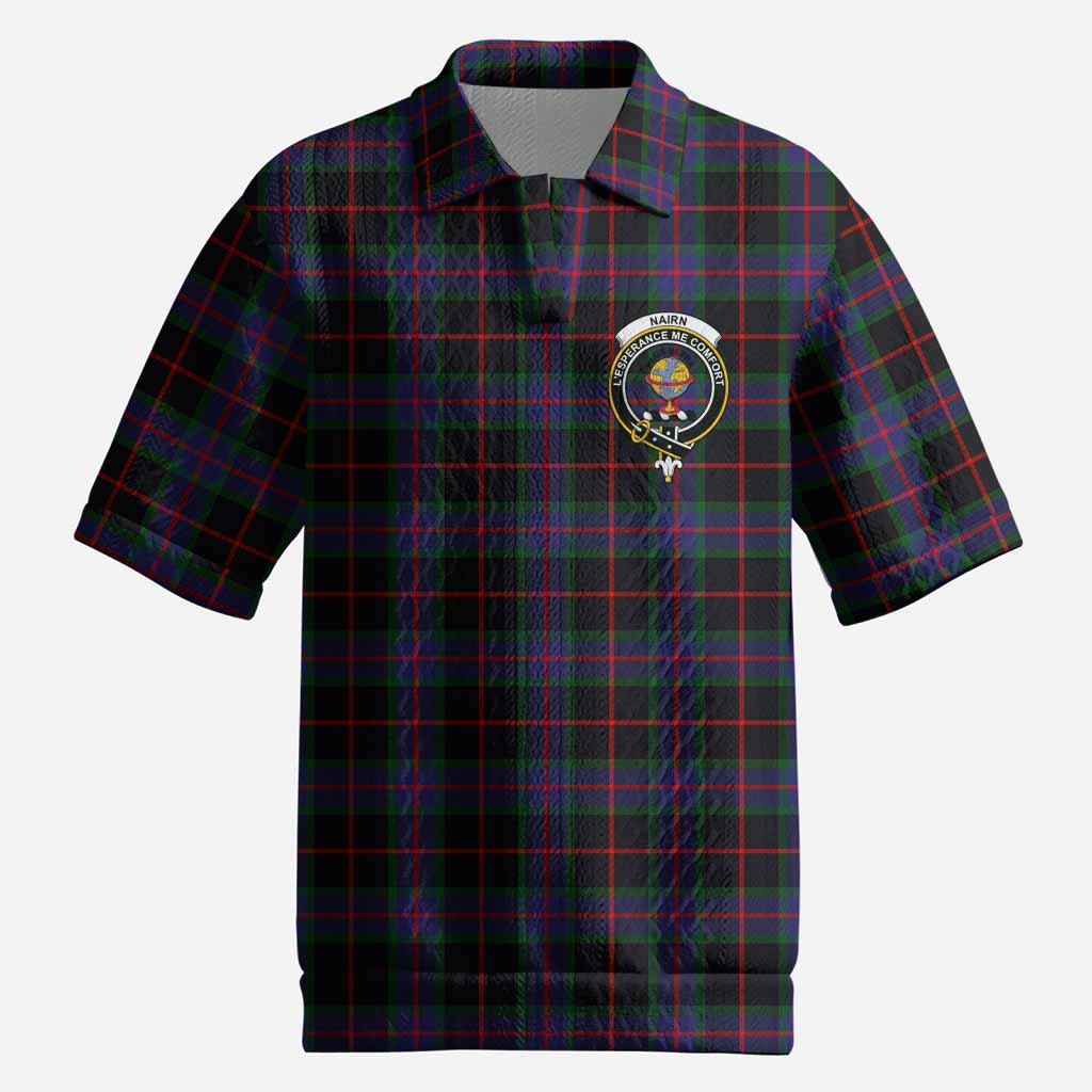 Nairn Tartan Men’s Polo Sweater Top with Family Crest