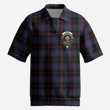 Nairn Tartan Men’s Polo Sweater Top with Family Crest