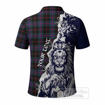 Nairn Tartan Scottish Polo Shirt Angry Lion With Soccer Ball Style