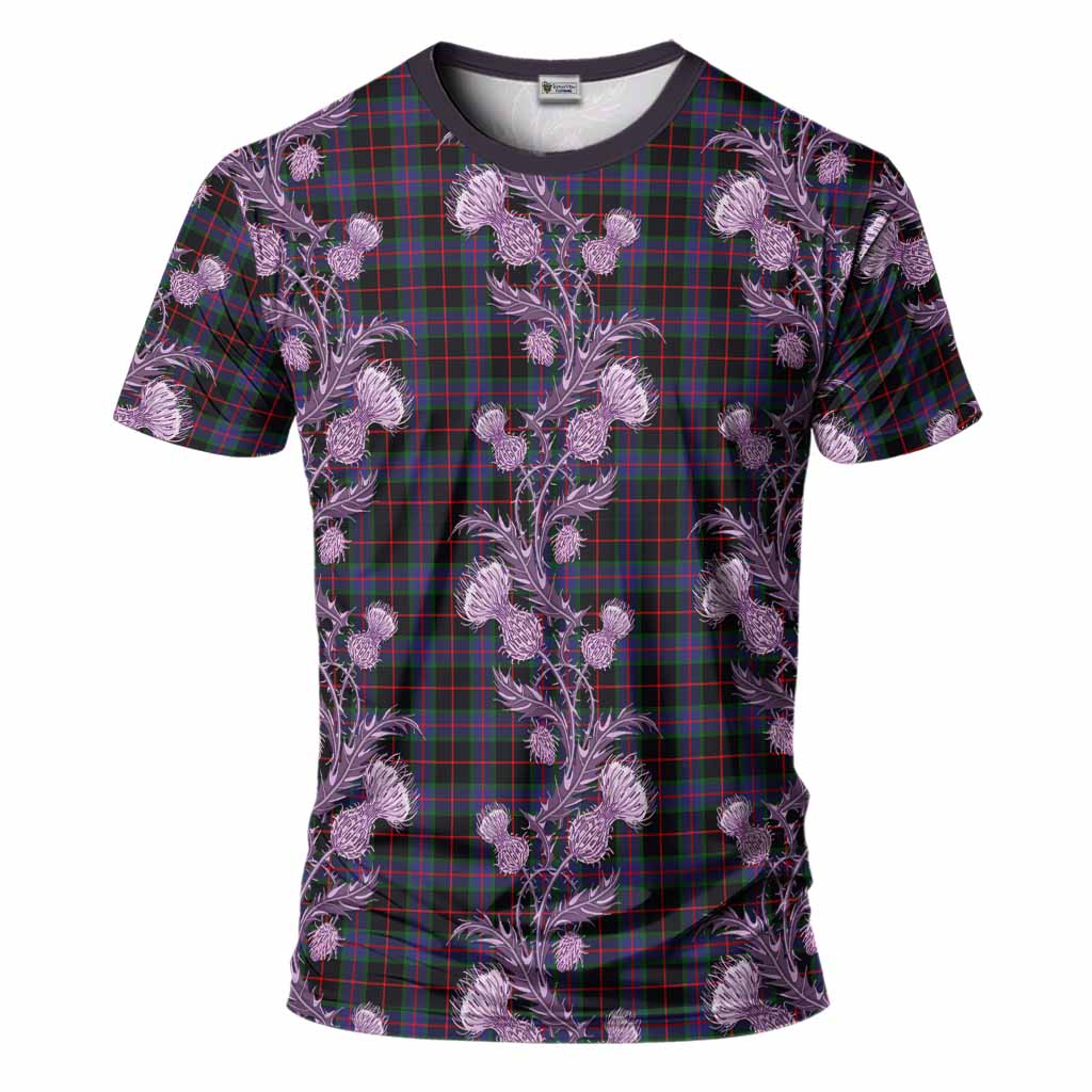 Nairn Tartan T-Shirt Seamless Scottish Thistle Flowers