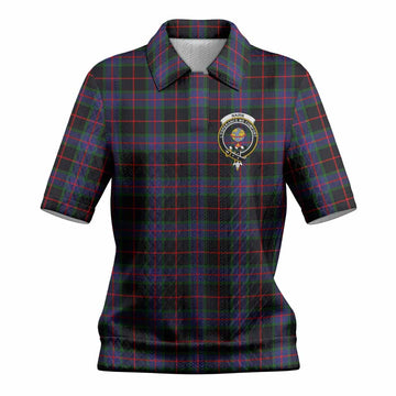 Nairn Tartan Women’s Polo Sweater Top with Family Crest