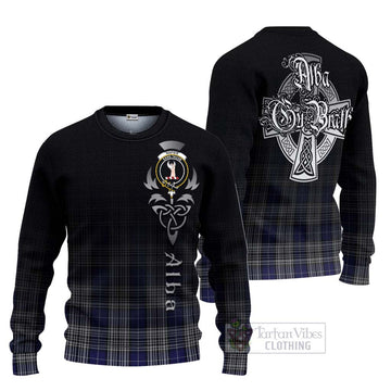 Napier Tartan Ugly Sweater Featuring Alba Gu Brath Family Crest Celtic Inspired