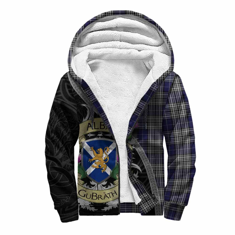 Tartan Vibes Clothing Napier Tartan Family Crest Sherpa Hoodie Lion Rampant Royal Thistle Shield Celtic Inspired