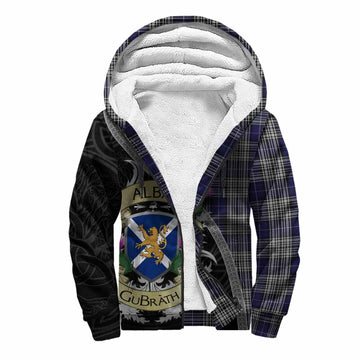 Napier Tartan Family Crest Sherpa Hoodie Lion Rampant Royal Thistle Shield Celtic Inspired