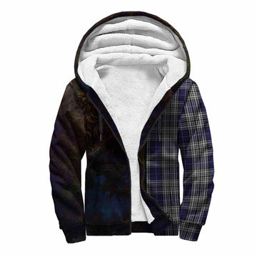 Napier Tartan Family Crest Sherpa Hoodie Alba Gu Brath Be Brave Lion Ancient Style