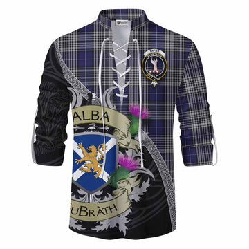 Napier Tartan Family Crest Ghillie Kilt Shirt Lion Rampant Royal Thistle Shield Celtic Inspired