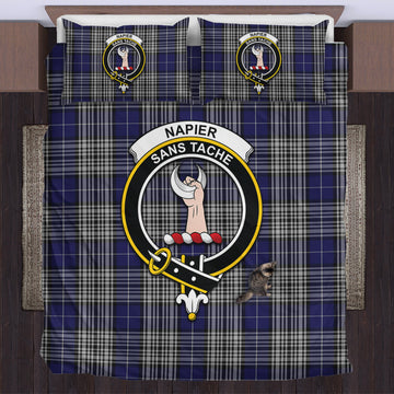 Napier Tartan Bedding Set with Family Crest