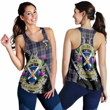 Tartan Vibes Clothing Napier Tartan Family Crest Women's Racerback Tanks Lion Rampant Royal Thistle Shield Celtic Inspired
