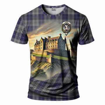 Tartan Vibes Clothing Napier Tartan Family Crest T-Shirt with Scottish Ancient Castle Stype