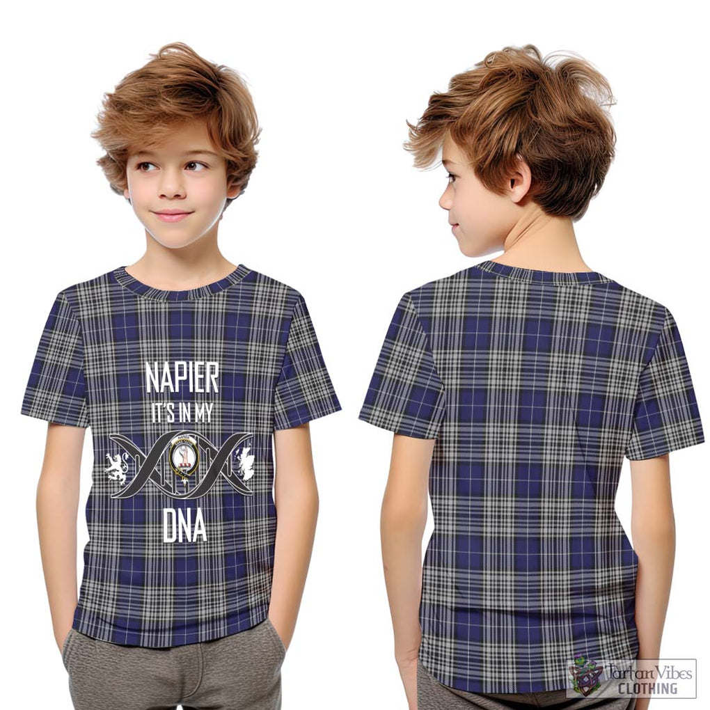 Napier Tartan Kid T-Shirt with Family Crest DNA In Me Style Youth XL Size14 - Tartanvibesclothing Shop