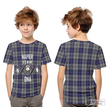 Napier Tartan Kid T-Shirt with Family Crest DNA In Me Style Youth XL Size14 - Tartanvibesclothing Shop