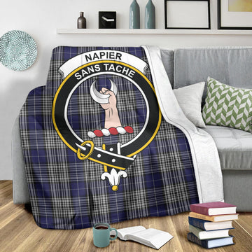Napier Tartan Blanket with Family Crest
