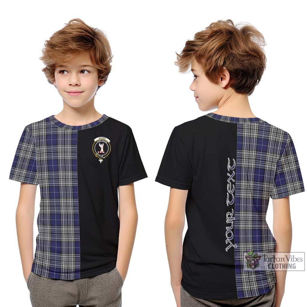 Napier Tartan Kid T-Shirt with Family Crest and Half Of Me Style Youth XL Size14 - Tartanvibesclothing Shop