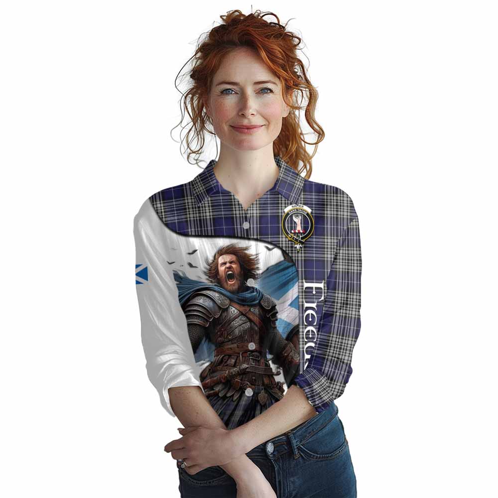 Tartan Vibes Clothing Napier Crest Tartan Women's Casual Shirt Inspired by the Freedom of Scottish Warrior