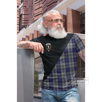 Tartan Vibes Clothing Napier Tartan Cotton T-shirt with Family Crest and Military Logo Style