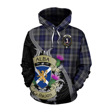 Napier Tartan Family Crest Cotton Hoodie Lion Rampant Royal Thistle Shield Celtic Inspired
