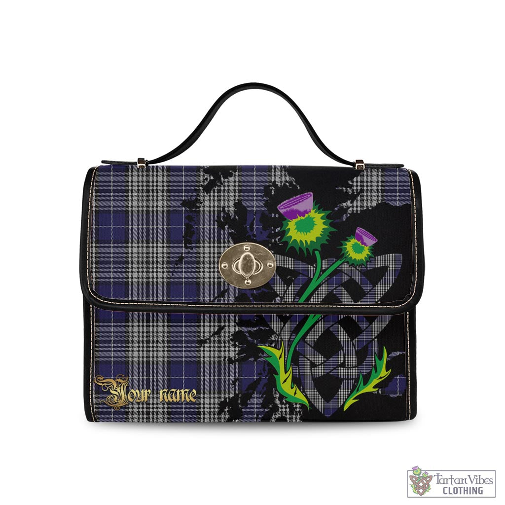 Tartan Vibes Clothing Napier Tartan Waterproof Canvas Bag with Scotland Map and Thistle Celtic Accents