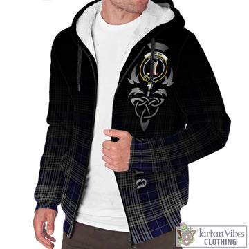 Napier Tartan Sherpa Hoodie Featuring Alba Gu Brath Family Crest Celtic Inspired