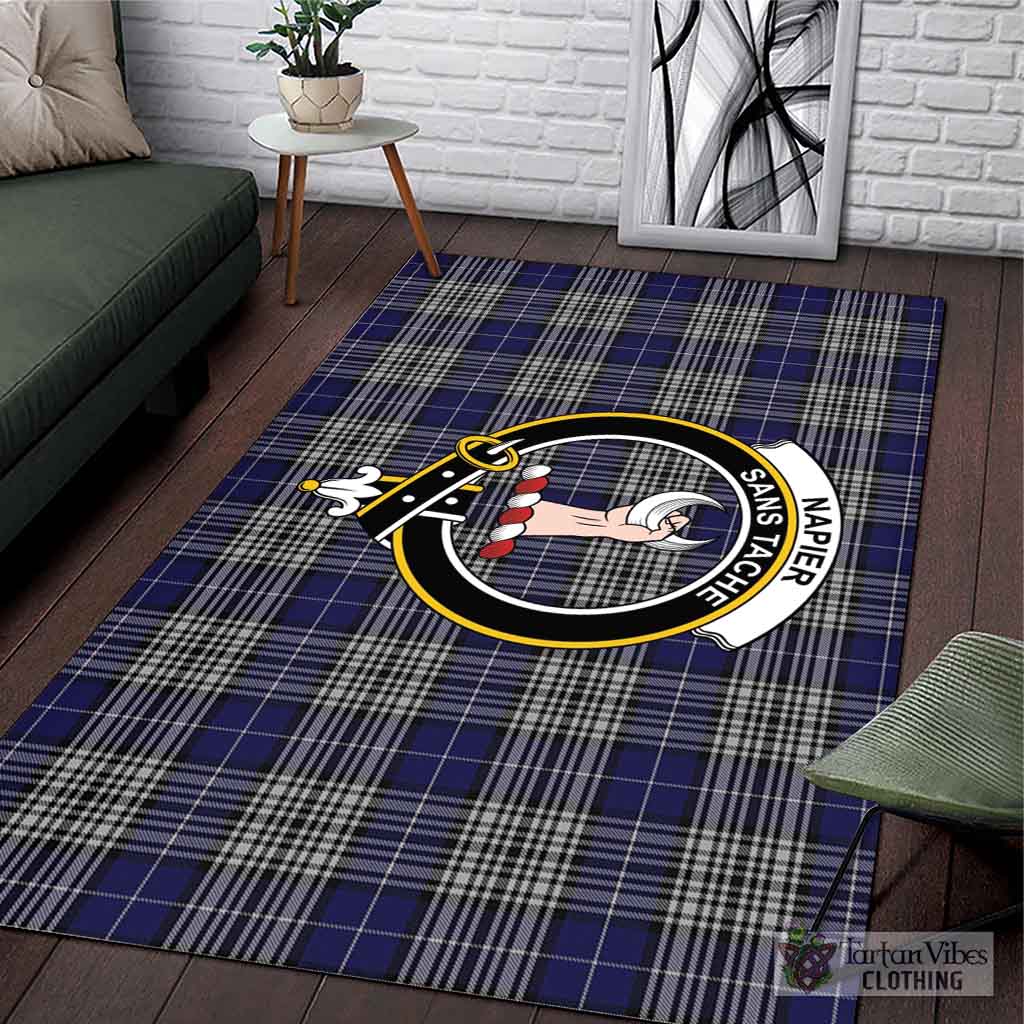 Tartan Vibes Clothing Napier Tartan Area Rug with Family Crest