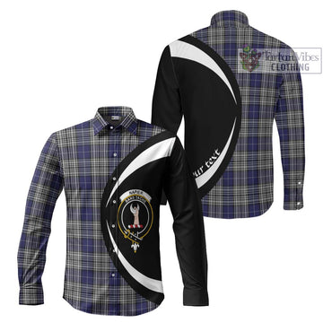 Napier Tartan Long Sleeve Button Up with Family Crest Circle Style