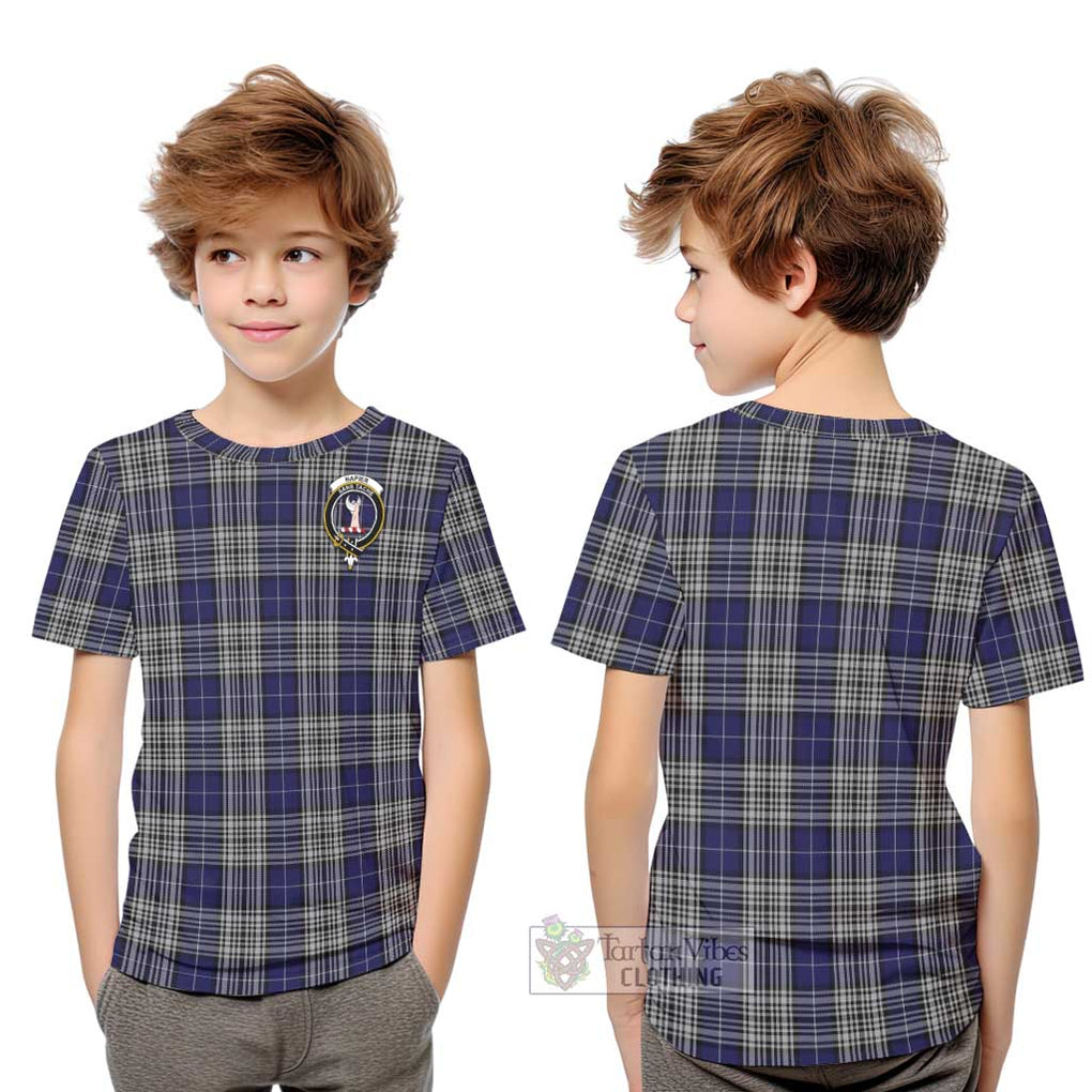 Napier Tartan Kid T-Shirt with Family Crest Youth XL Size14 - Tartanvibesclothing Shop