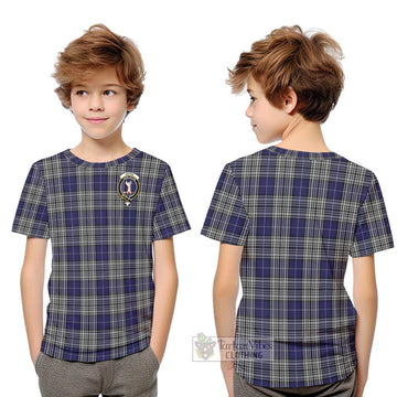 Napier Tartan Kid T-Shirt with Family Crest Youth XL Size14 - Tartanvibesclothing Shop