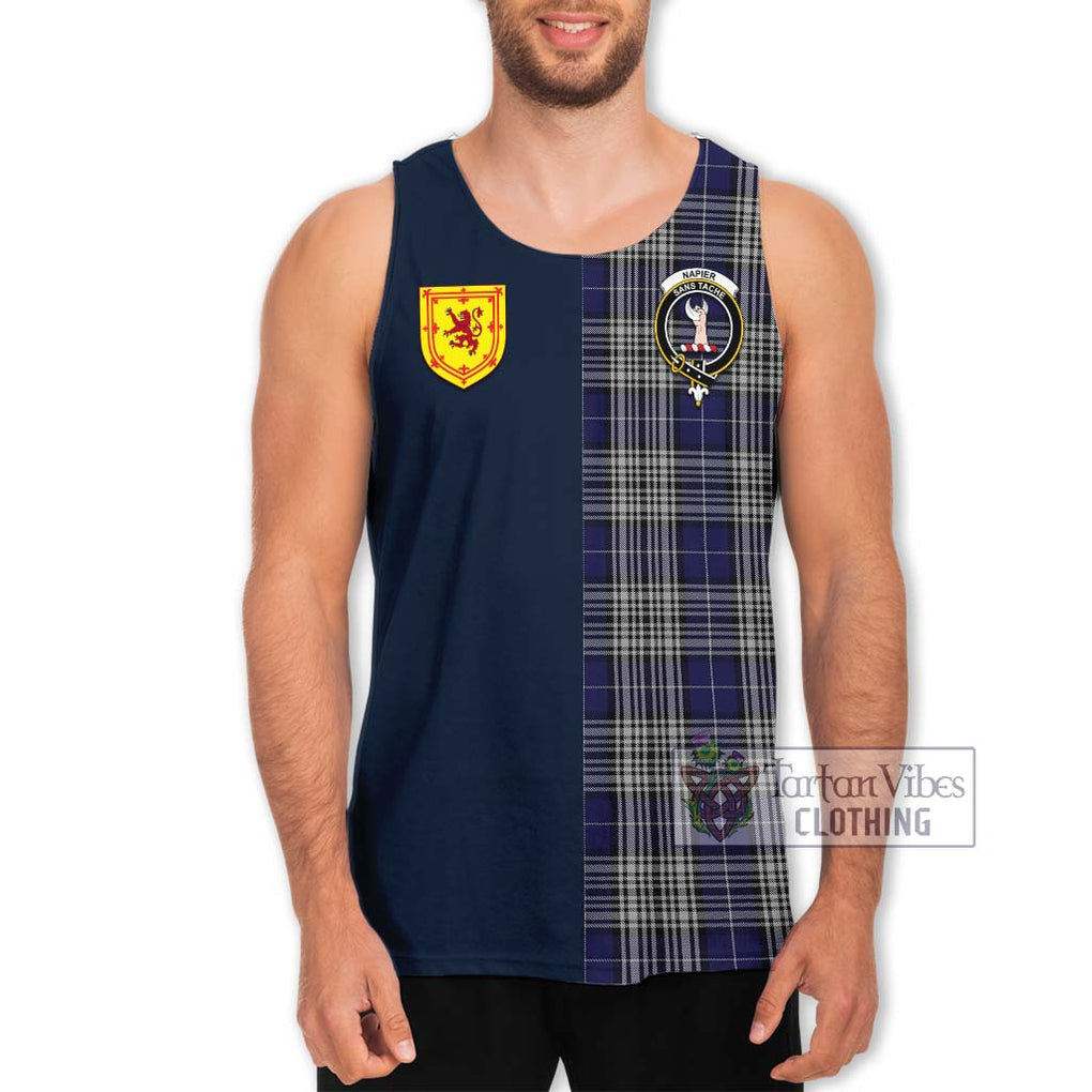 Tartan Vibes Clothing Napier Tartan Men's Tank Top with Scottish Lion Royal Arm Half Style
