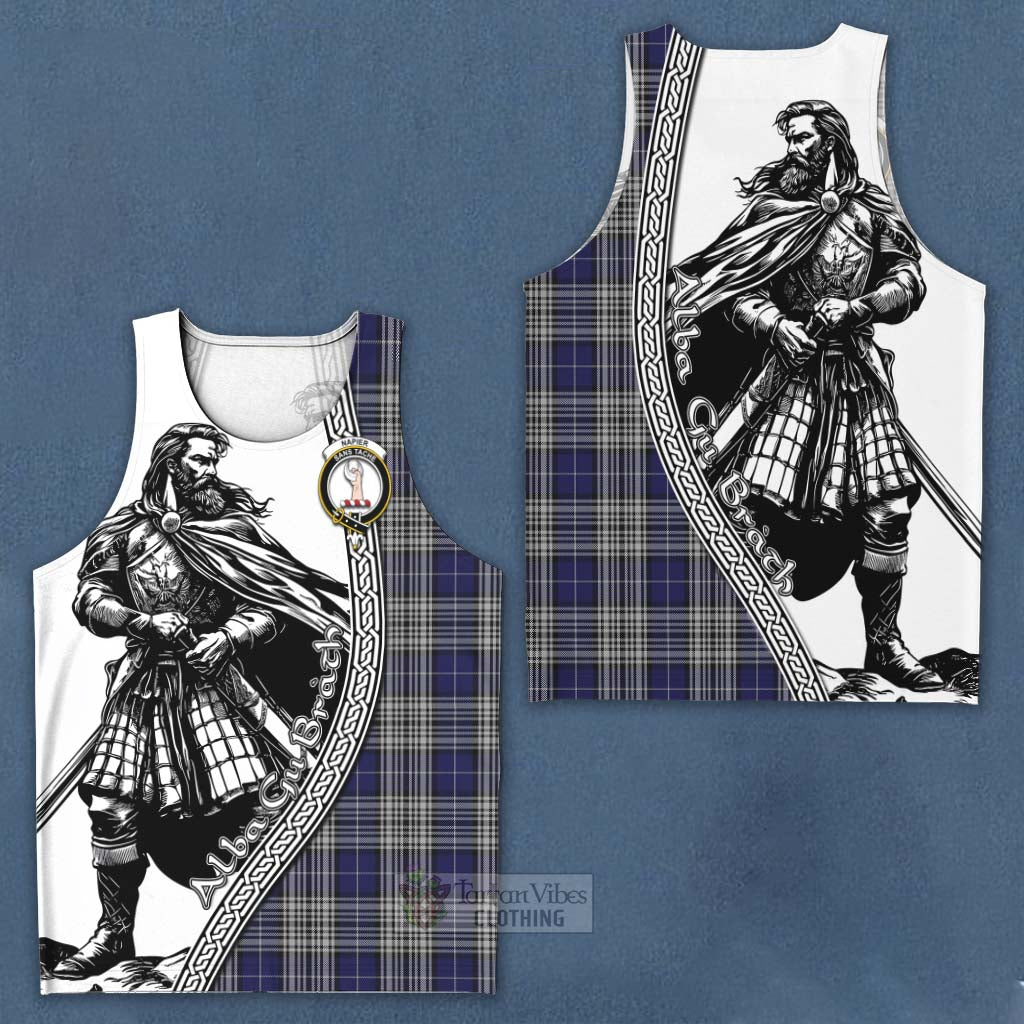 Tartan Vibes Clothing Napier Tartan Clan Crest Men's Tank Top with Highlander Warrior Celtic Style