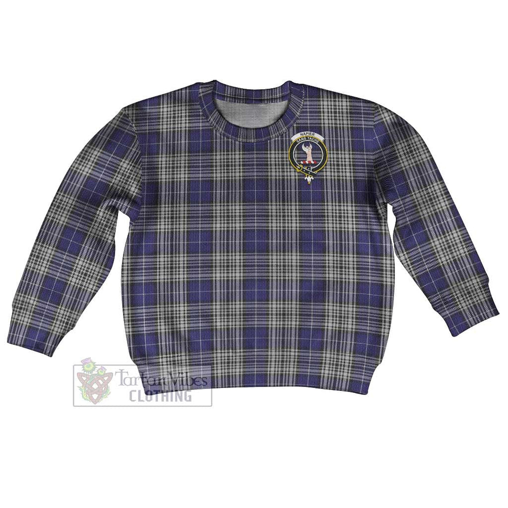 Tartan Vibes Clothing Napier Tartan Kid Ugly Sweater with Family Crest