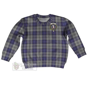 Tartan Vibes Clothing Napier Tartan Kid Ugly Sweater with Family Crest