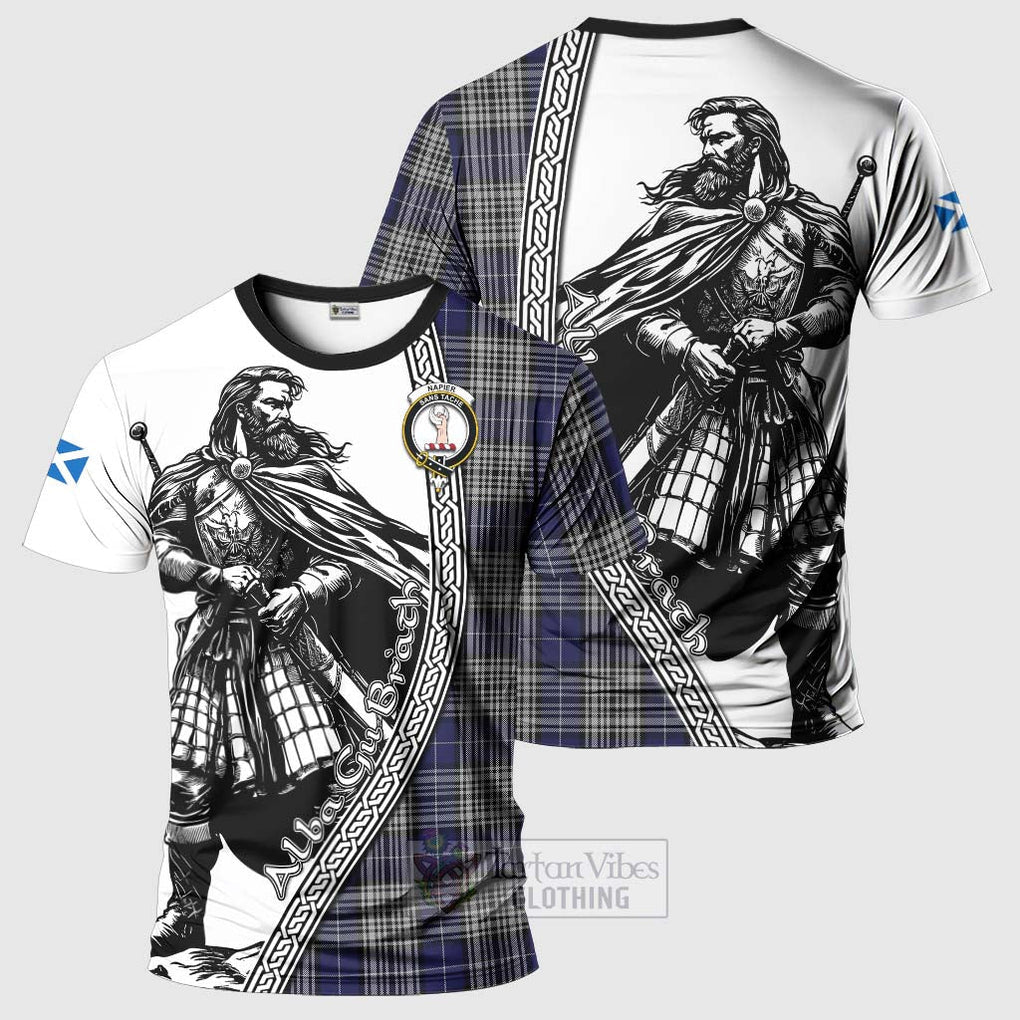 Napier Tartan Clan Crest T-Shirt with Highlander Warrior Celtic Style Kid's Shirt - Tartan Vibes Clothing